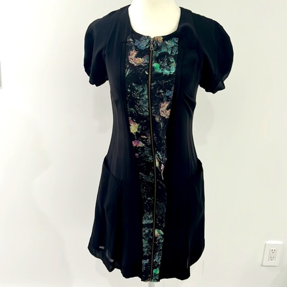 **NWT Vena Cava Silk Floral Front-Zip Mini Dress Size 2** Brand-new with tags